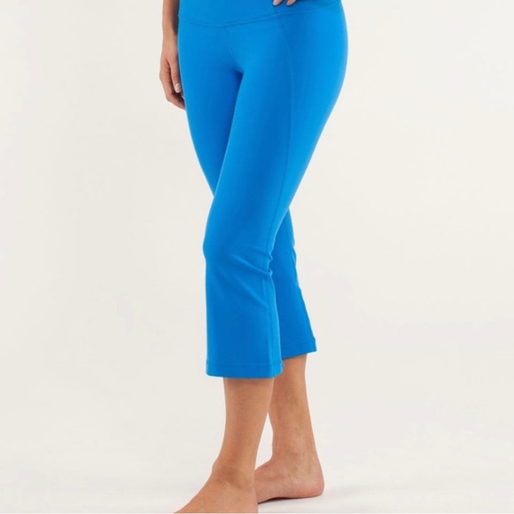 Lululemon gather crow split calf crop leggings 4 beaming blue - Picture 2 of 7